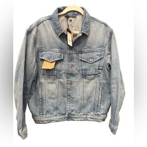 NWT G-Star RAW Oversized Denim Jacket – Sun Faded Air Force Blue-LG